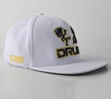 Load image into Gallery viewer, Drua Ciri FIJI 50th Independence Snap back cap - Gold/White
